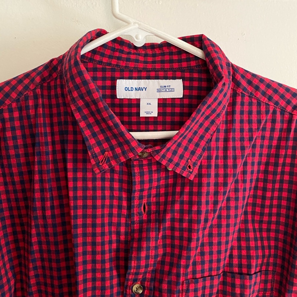 Fancy red blue shirt